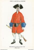 Invalids Private Uniform 1740 Spanish War Postcard