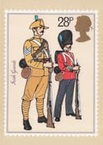 Irish Guards Rifle Gun Uniform British Army Royal Mail Postcard