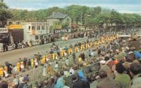 Isle Of Man Victory Finish Motorbike TT Race Racing Postcard