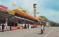 Isle Of Man Victory Line Motorbike TT Race Racing Postcard