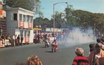Isle Of Man Victory Line Motorcycle TT Race Racing Postcard