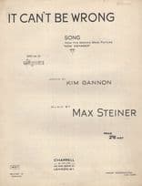 It Cant Be Wrong Bette Davis Rare White Cover 1940s Sheet Music