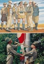 Italian Military Bugle Players Raising Flag 2x History Uniform Postcard s