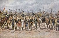 Italian Uniform Military Regiments Soldiers Horses Painting Postcard
