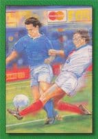 Italy vs Russia 1996 European Football Championships Painting Postcard