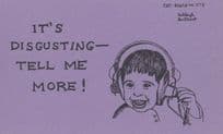 Its Rude Disgusting Tell Me More Old Hi Fi Headphones Motto Proverb Postcard