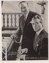 Ivor Moreton & Dave Kaye Original 1940s Fans Antique Photo & Autograph Signed