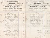 J Wood Market Harborough Draper Umbrella Apron Lace 1901 2x Receipt s