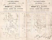 J.Wood Market Harborough Draper 1901 Lace Apron Hosiery 2x Receipt s