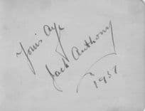 Jack Anthony Old Scottish Actor John Gielgud Triple Signed Autograph Page