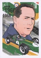 Jack Brabham Australian Grand Prix F1 Racing Driver Painting Postcard