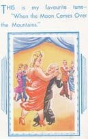 Jack Hylton When The Moon Comes Over The Mountain Song Comic Risque Old Postcard