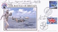 Jack Riddle Tony Iveson Battle Of Britain 4x WW2 Pilot Hand Signed FDC