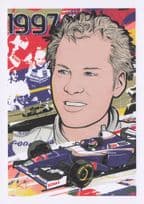 Jacques Villeneuve Canada Grand Prix F1 Motor Racing Driver Painting Postcard