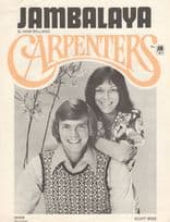 Jambalaya The Carpenters EXC Vintage Sheet Music