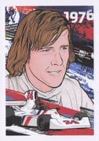 James Hunt British GB Grand Prix F1 Motor Race Racing Driver Painting Postcard