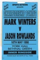 Jason Rowlands vs Mark Winters 1998 London Boxing Press Pass