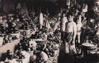 Java Fruit Food Vegetable Market Traders Indonesia Old RPC Postcard