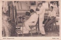 Java Indonesia Barber Haircut Asian Antique Kapperszaak PB Postcard