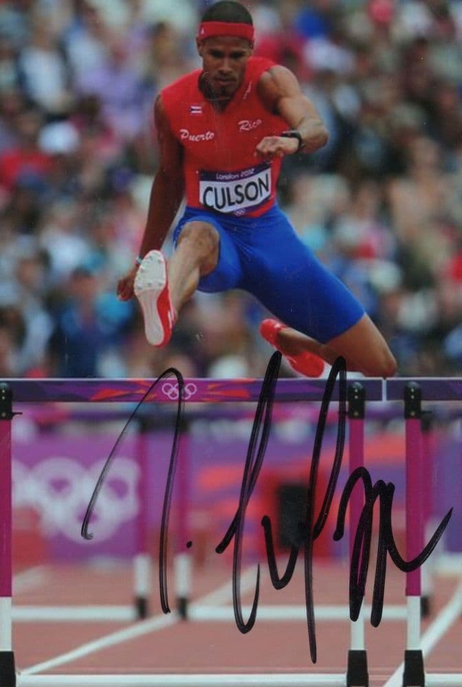 Culson Javier Culson Puerto Rico Athlete Olympic Games Hand Signed Photo