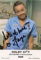 Jaye Jacobs as Donna Jackson In Holby City Hand Signed Cast Card Photo