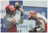 Jenson Button Mercedes Benz F1 Lewis Hamilton Rare Postcard