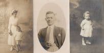 Jersey Posh Man Smoking Mother Child 3x Old Portrait Postcard s