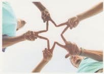 Jewish Star Created By Fingers Victory Sign German POstcard