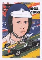 Jim Clark British GB Grand Prix F1 Motor Race Racing Driver Painting Postcard