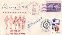 Jim Wallwork Richard Todd WW2 Uncle Sam Multi Hand Signed FDC