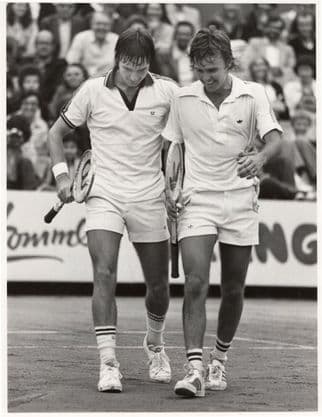 Jimmy Connors & Case Doubles Tennis 1979 Large Press Photo