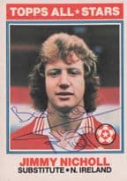 Jimmy Nicholl Manchester Utd Football Tops Hand Signed Card