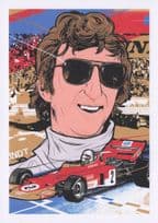 Jochen Rindt Austrian Grand Prix F1 Motor Racing Driver Painting Postcard