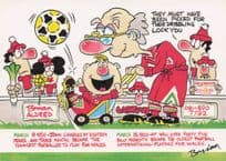 John Charles Welsh Football Leeds Juventus Comic Art Postcard