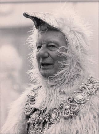 John Gielgud Egg Yolk The Goose King 1984 Pantomime Vintage 9x7 Press Photo