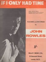 John Rowles If Only I Had Time Rare Sheet Music