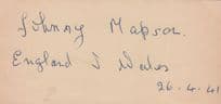 Johnny Mapson England Vs Wales Football WW2 Hand Signed Autograph