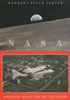 Johnson Space Center Fly Over NASA 905 Space Shuttle 2x Postcard