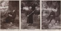 Jolly Drunk Priest Monk Fishing 3x Comic Real Photo Theatre Postcard s