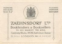 Joseph Zaehnsdorf London Book Binders Antique Ephemera