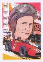 Juan Manuel Fangio Brazil Grand Prix F1 Motor Racing Driver Painting Postcard