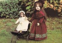 Jumeau Doll In Victorian Pram Isle Of Wight 1970s Postcard