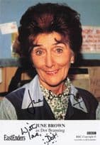 June Brown Undedicated Eastenders Hand Signed Cast Card Photo
