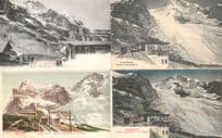 Jungfraubahn Station Eigergletscher 4x Old Switzerland Mint Postcard s