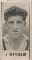 K Barrington Surrey Cricket Barratt Cigarette Old Card