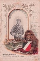 Kaiser Wilhelm King Of Prussia Antique Raised German Rare Postcard