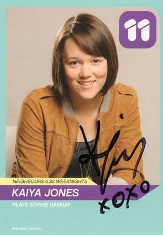 Kaiya Jones as Sophie Ramsey Neighbours Hand Signed Cast Card Photo