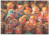 Kaleidoscope Of Toy Russian Dolls German Postcard