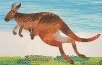 Kangaroo The Very Hungry Caterpillars ABC Eric Carle Book Postcard