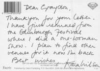 Kara Wilson Miss Caroline Gordon in Grange Hill Hand Signed Postcard